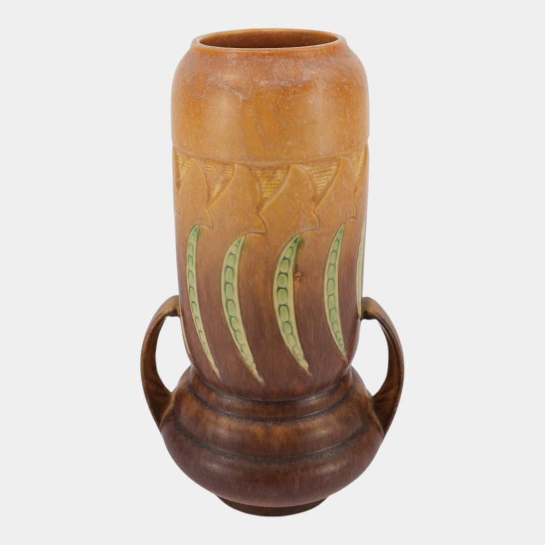Roseville Falline Brown 1933 Vintage Arts And Crafts Pottery Ceramic Vase 653-12