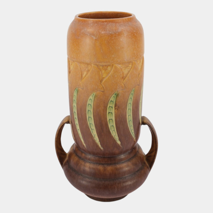 Roseville Falline Brown 1933 Vintage Arts And Crafts Pottery Ceramic Vase 653-12