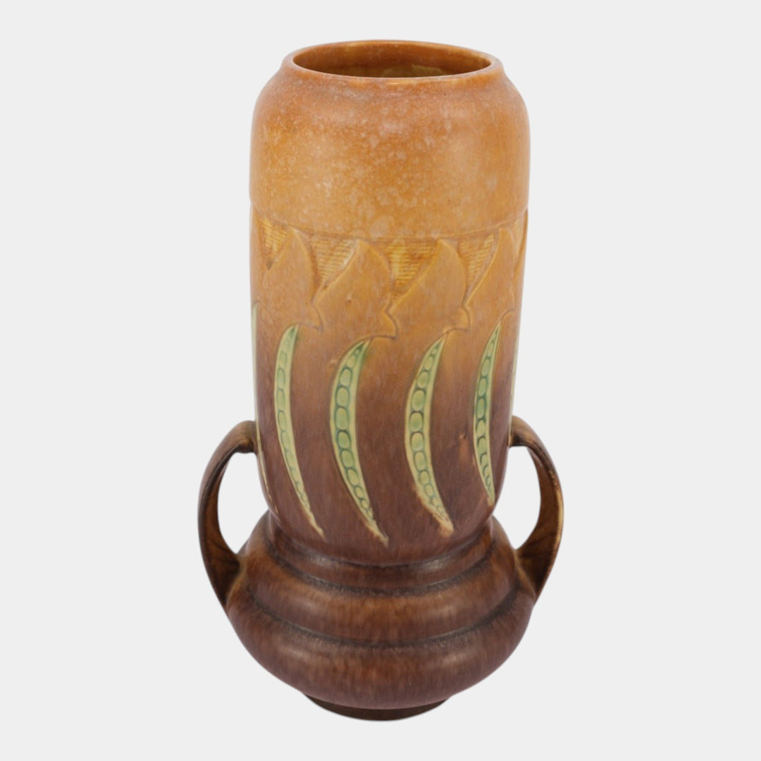Roseville Falline Brown 1933 Vintage Arts And Crafts Pottery Ceramic Vase 653-12