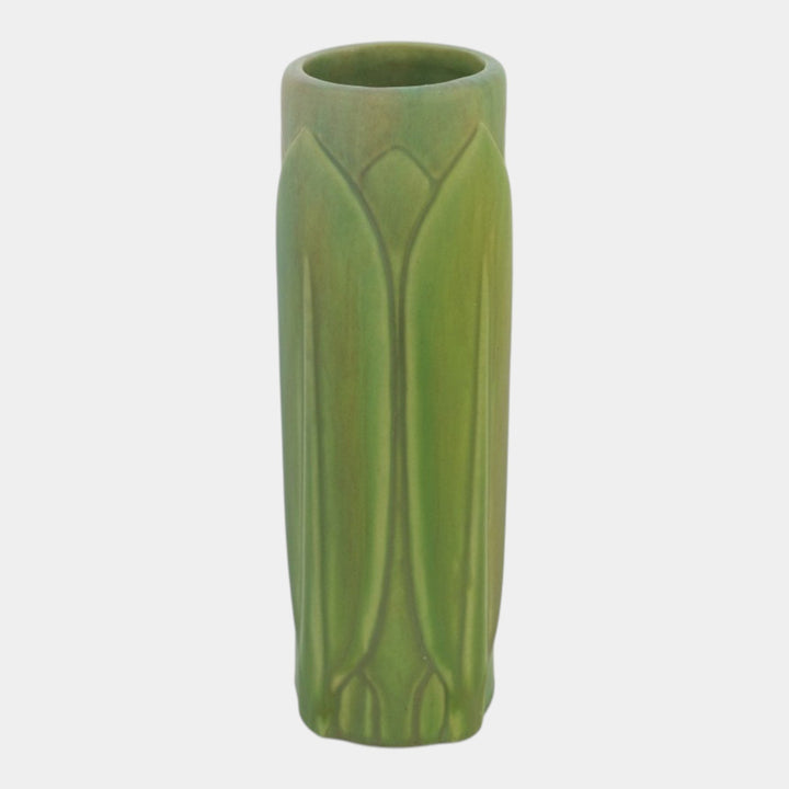 Roseville Early Velmoss Green 1916 Vintage Arts & Crafts Pottery Vase 132-8