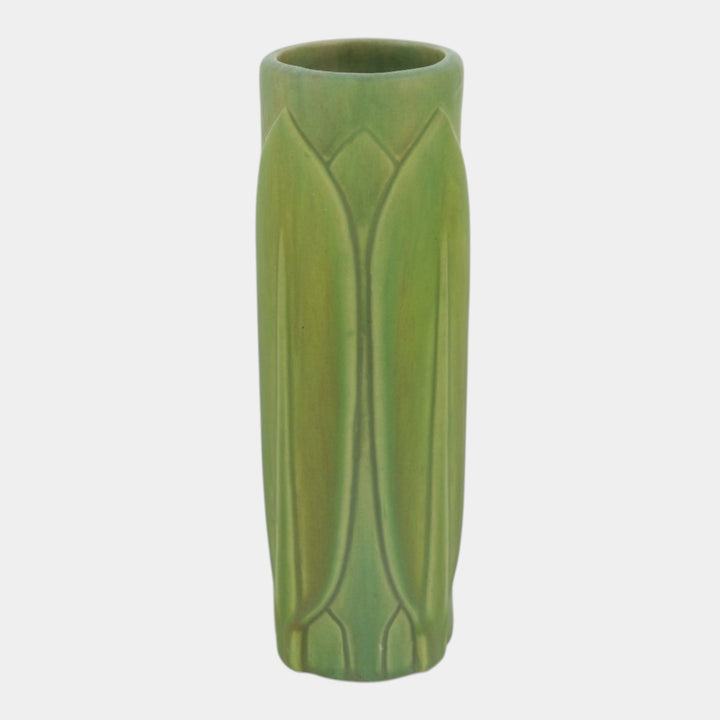 Roseville Early Velmoss Green 1916 Vintage Arts & Crafts Pottery Vase 132-8