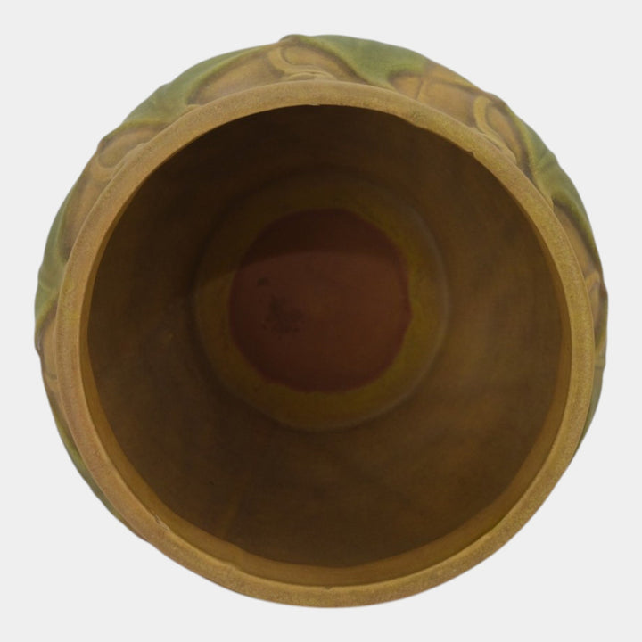 Roseville Early Velmoss Green Tan Vintage Pottery Jardiniere Planter 577-7