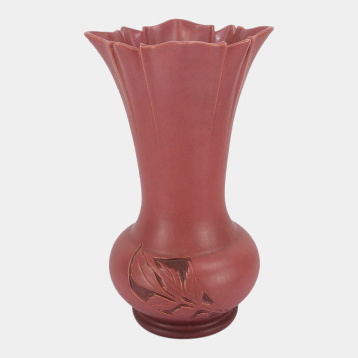 Roseville Silhouette Red 1950 Vintage Art Deco Pottery Ceramic Vase 789-14