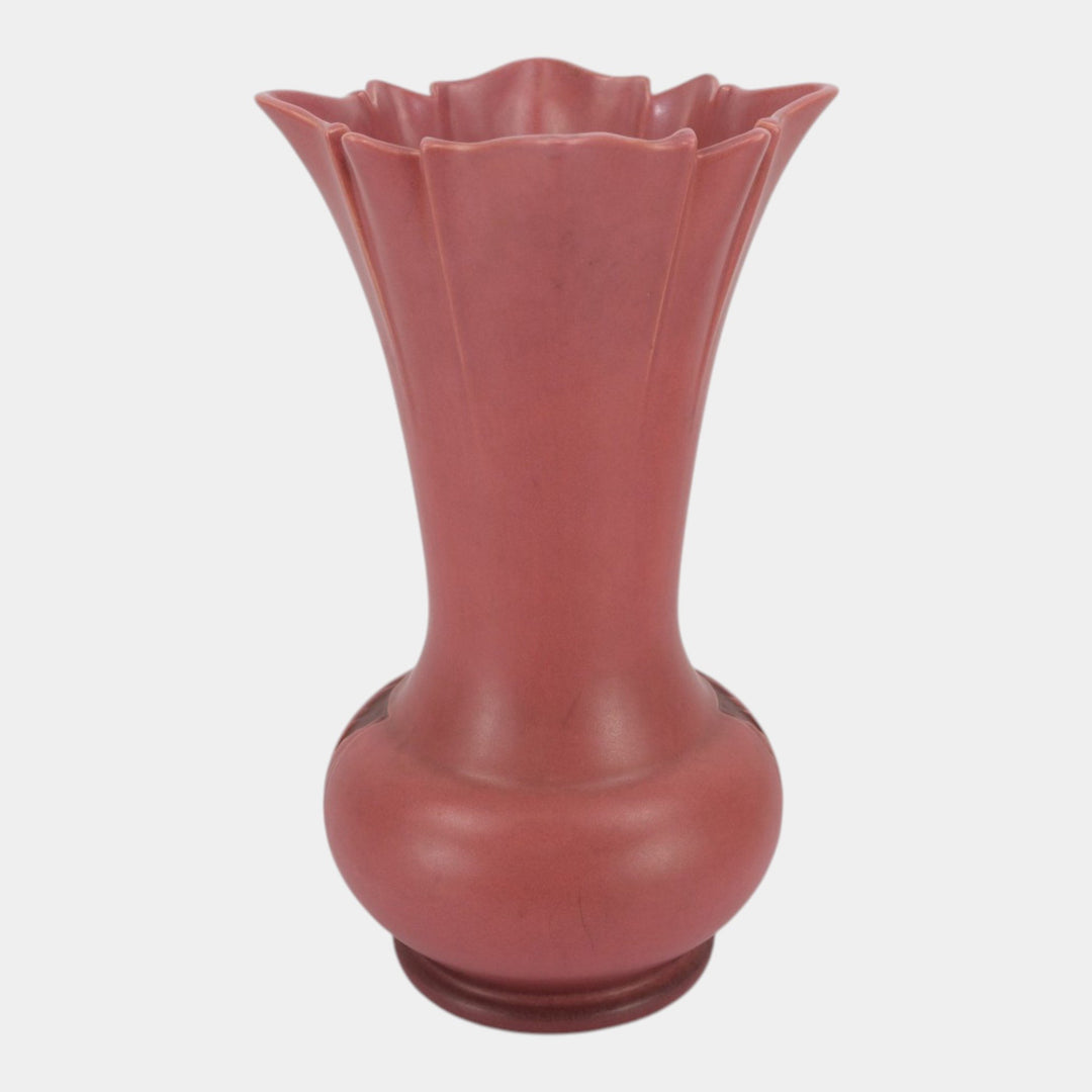 Roseville Silhouette Red 1950 Vintage Art Deco Pottery Ceramic Vase 789-14
