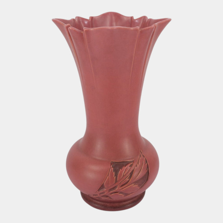 Roseville Silhouette Red 1950 Vintage Art Deco Pottery Ceramic Vase 789-14