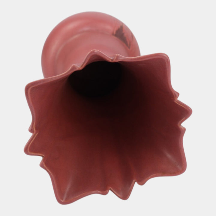 Roseville Silhouette Red 1950 Vintage Art Deco Pottery Ceramic Vase 789-14