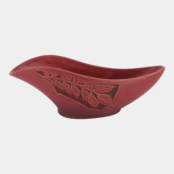 Roseville Silhouette Red 1950 Mid Century Modern Pottery Ceramic Bowl 728-10