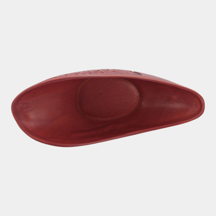 Roseville Silhouette Red 1950 Mid Century Modern Pottery Ceramic Bowl 728-10