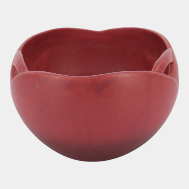 Roseville Silhouette Red 1950 Mid Century Modern Pottery Ceramic Bowl 727-8