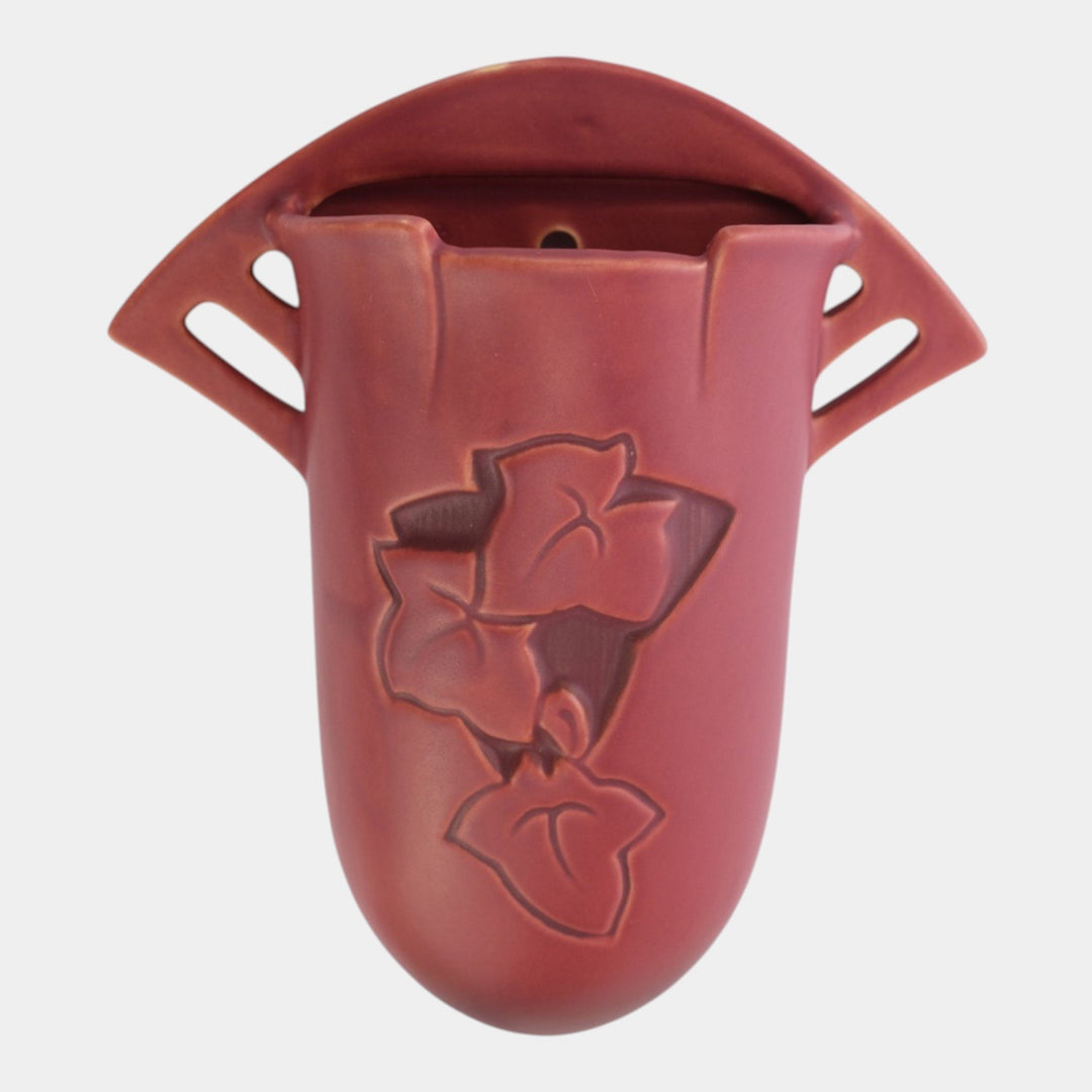 Roseville Silhouette Red 1950 Mid Century Modern Pottery Wall Pocket 766-8