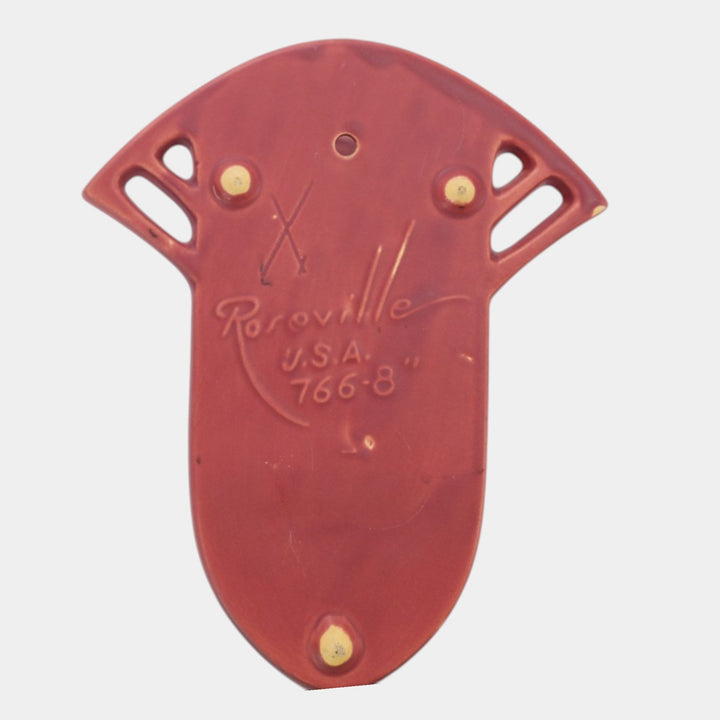 Roseville Silhouette Red 1950 Mid Century Modern Pottery Wall Pocket 766-8
