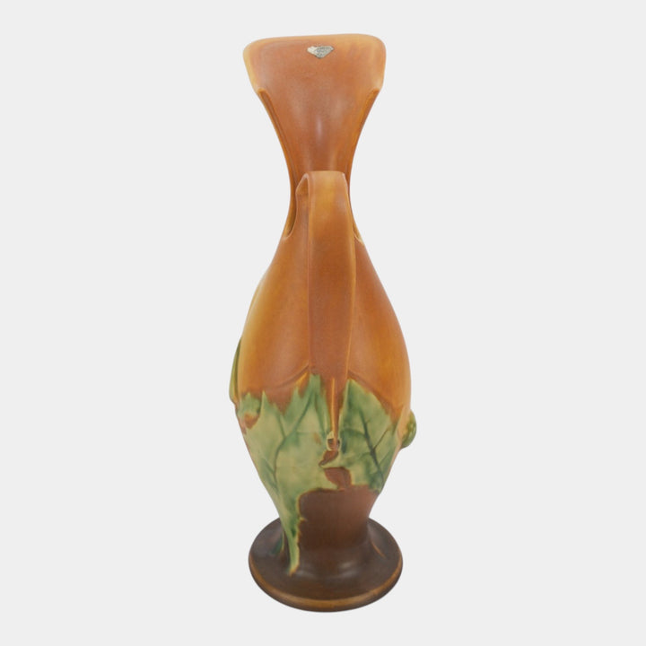 Roseville Thornapple Brown 1937 Vintage Art Deco Pottery Ceramic Ewer 825-15