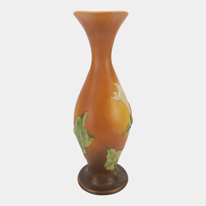 Roseville Thornapple Brown 1937 Vintage Art Deco Pottery Ceramic Ewer 825-15