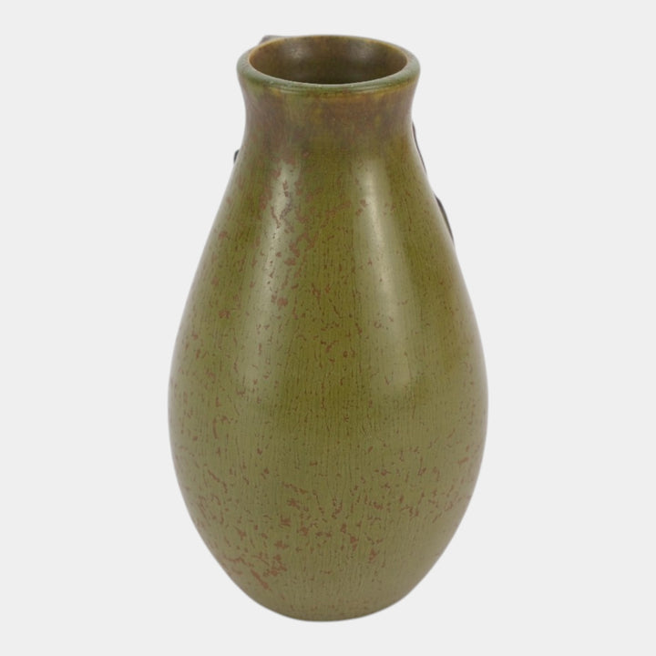 Ephraim Faience 2017 Hand Made Art Pottery Mottled Green Hanging Bat Vase - Just Art Pottery