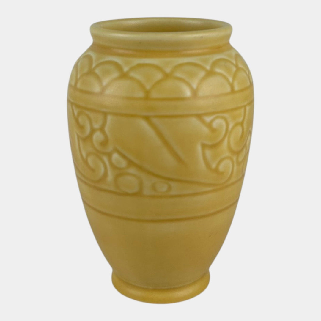 Rookwood 1937 Vintage Art Deco Pottery Matte Yellow Ceramic Vase 2853
