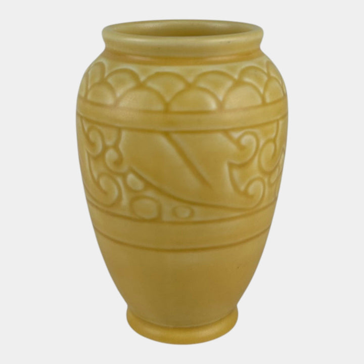Rookwood 1937 Vintage Art Deco Pottery Matte Yellow Ceramic Vase 2853