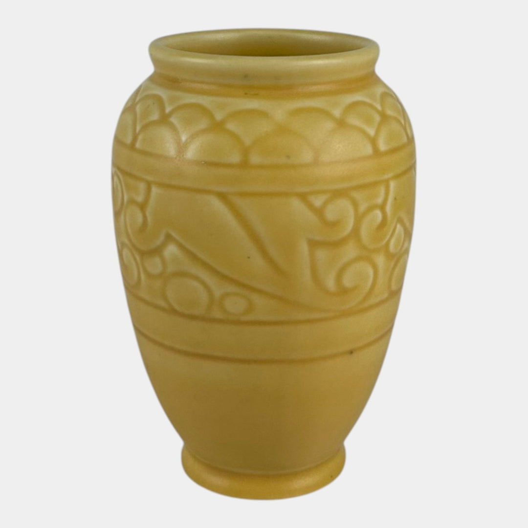Rookwood 1937 Vintage Art Deco Pottery Matte Yellow Ceramic Vase 2853