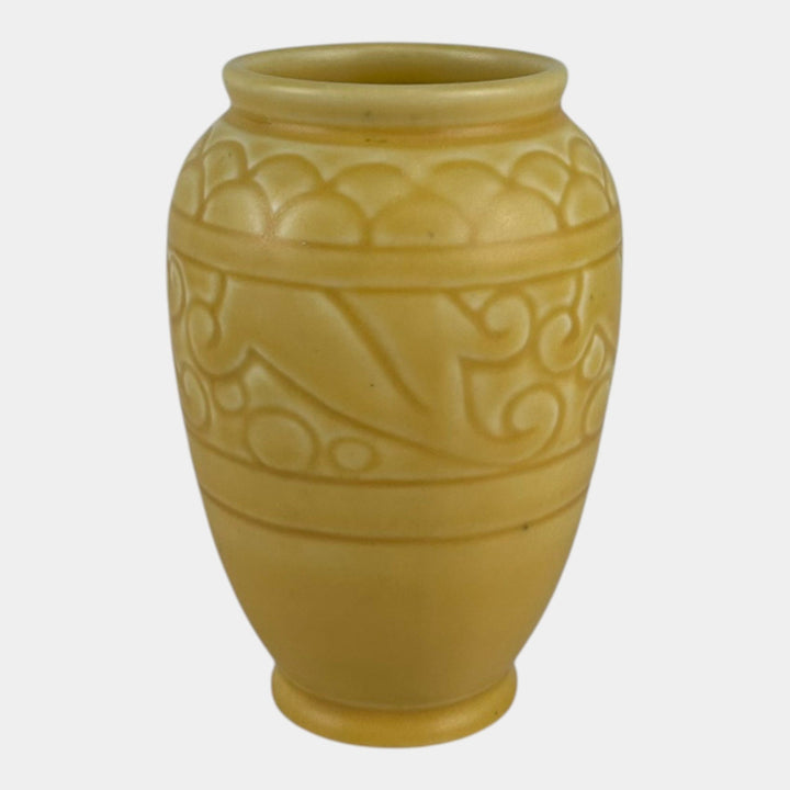 Rookwood 1937 Vintage Art Deco Pottery Matte Yellow Ceramic Vase 2853