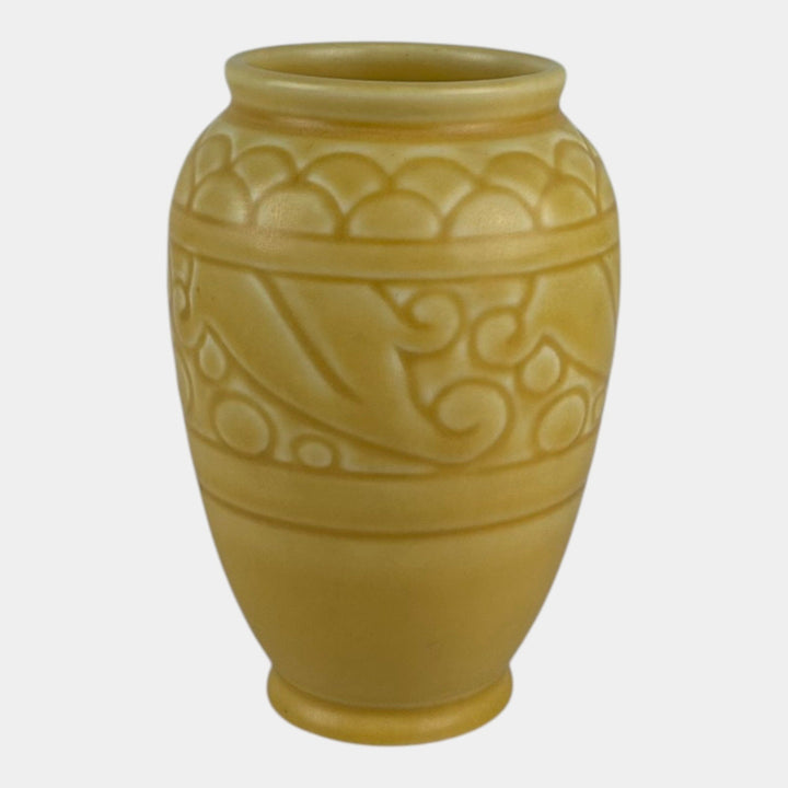 Rookwood 1937 Vintage Art Deco Pottery Matte Yellow Ceramic Vase 2853
