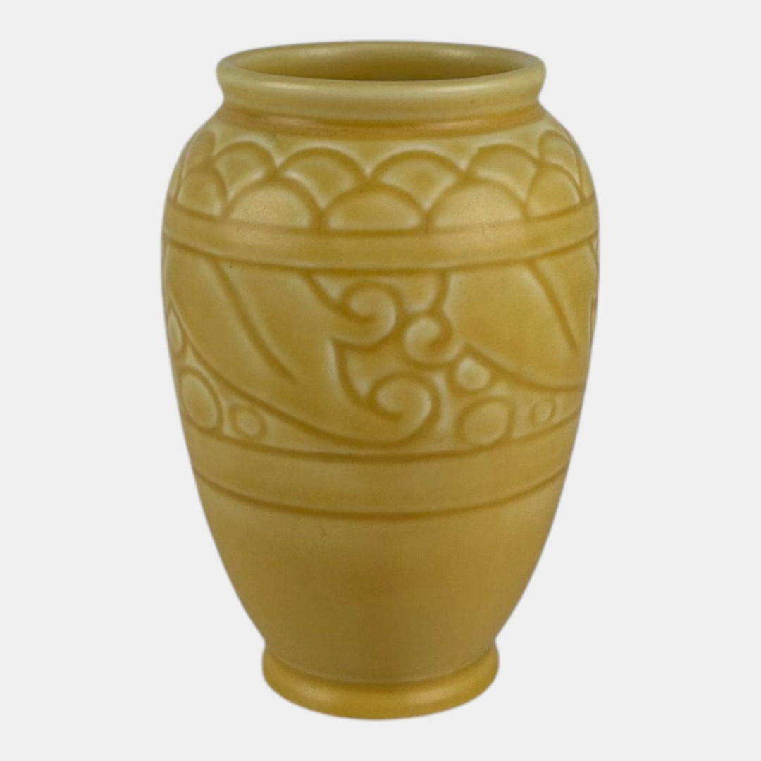 Rookwood 1937 Vintage Art Deco Pottery Matte Yellow Ceramic Vase 2853