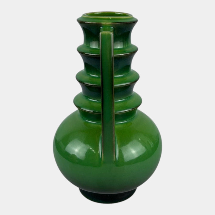 Roseville Futura Emerald Green 1928 Vintage Art Deco Pottery Ceramic Vase 389-8
