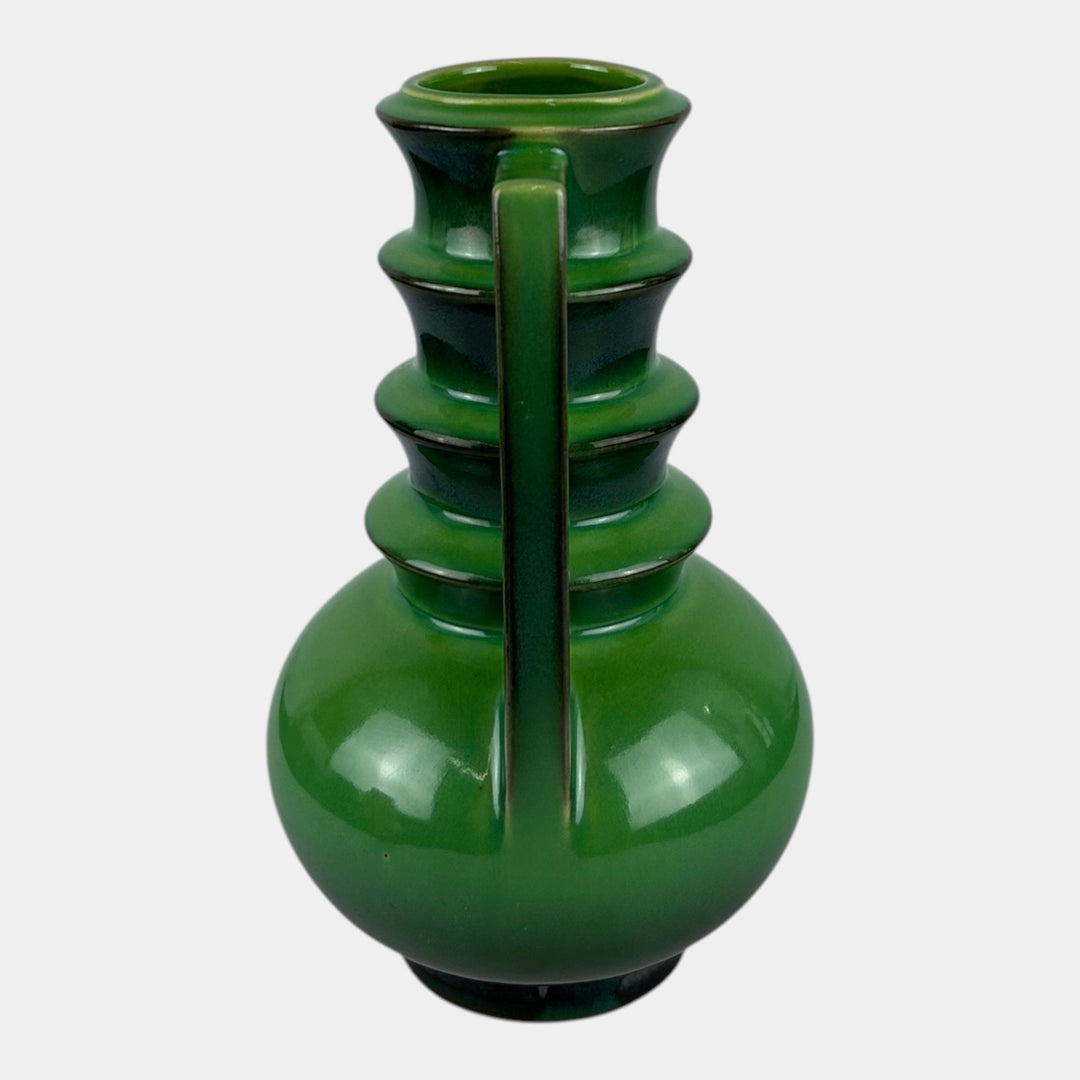 Roseville Futura Emerald Green 1928 Vintage Art Deco Pottery Ceramic Vase 389-8