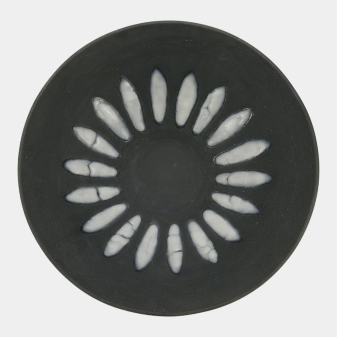Rookwood Cirrus 1953 Vintage Mid Century Modern Pottery Black Ceramic Bowl 6967