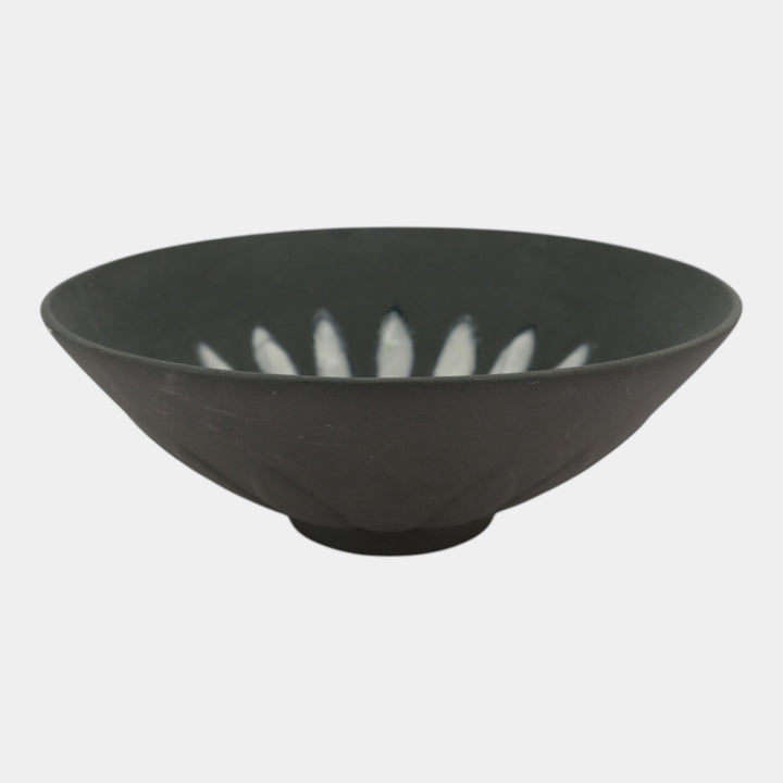 Rookwood Cirrus 1953 Vintage Mid Century Modern Pottery Black Ceramic Bowl 6967