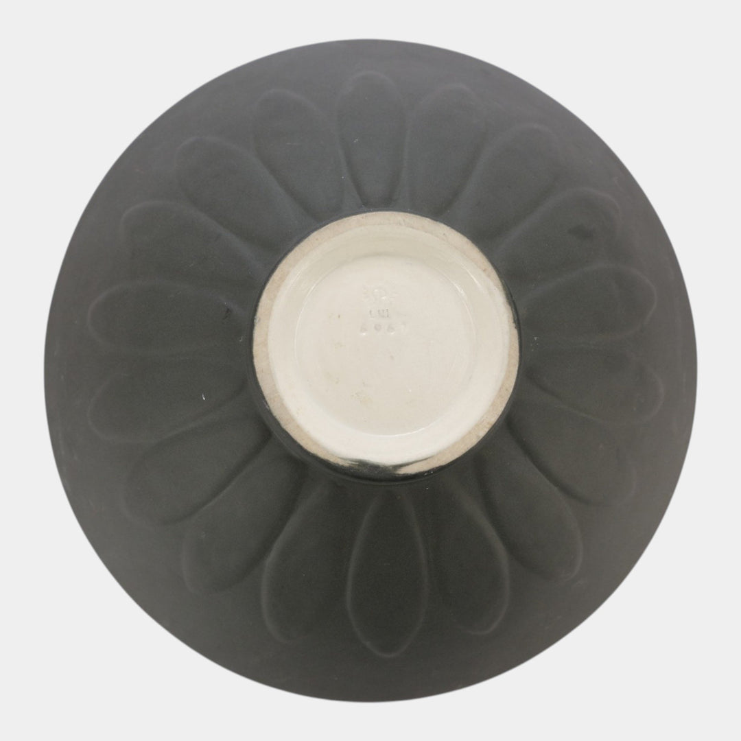 Rookwood Cirrus 1953 Vintage Mid Century Modern Pottery Black Ceramic Bowl 6967