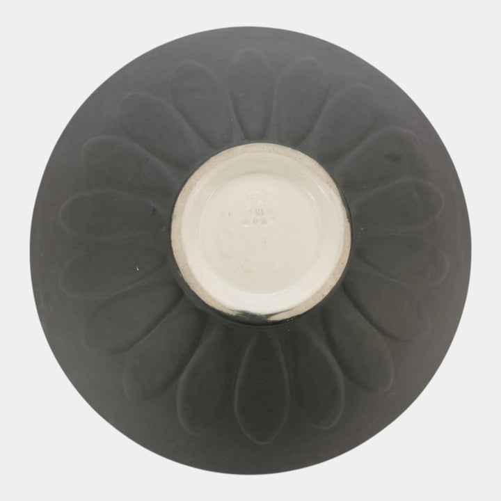 Rookwood Cirrus 1953 Vintage Mid Century Modern Pottery Black Ceramic Bowl 6967