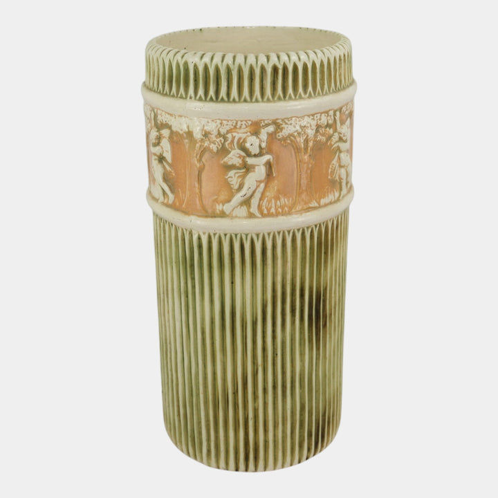 Roseville Donatello 1916 Vintage Art Pottery Ceramic Umbrella Stand