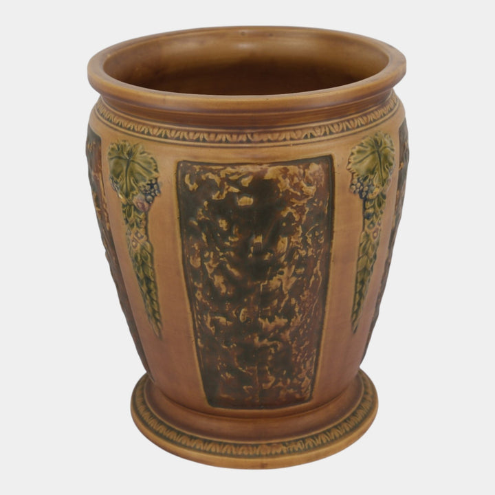 Roseville Florentine I Brown 1924 Art Pottery Ceramic Sand Jar 764-14