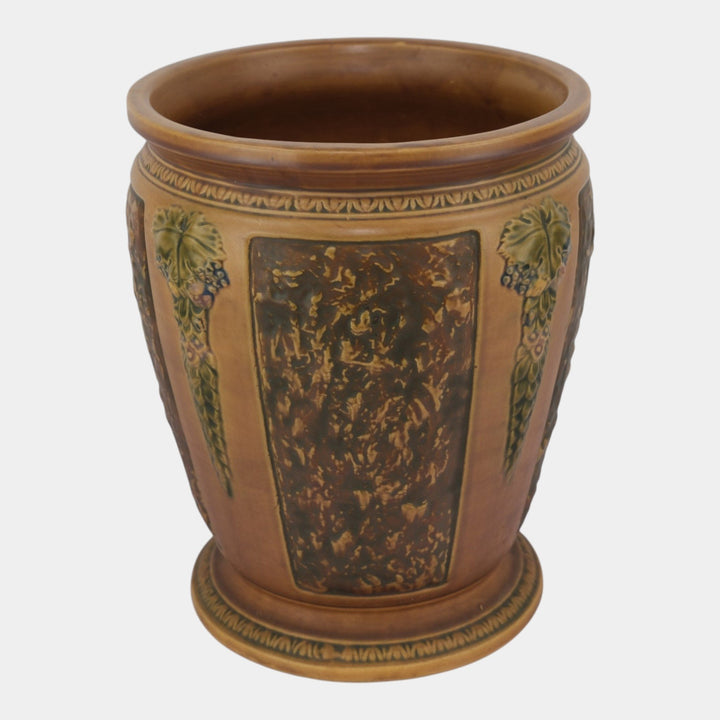 Roseville Florentine I Brown 1924 Art Pottery Ceramic Sand Jar 764-14