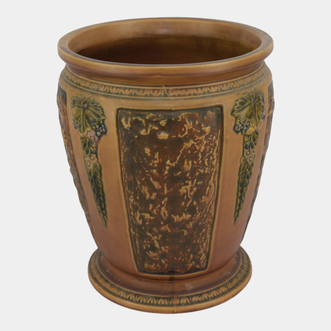 Roseville Florentine I Brown 1924 Art Pottery Ceramic Sand Jar 764-14