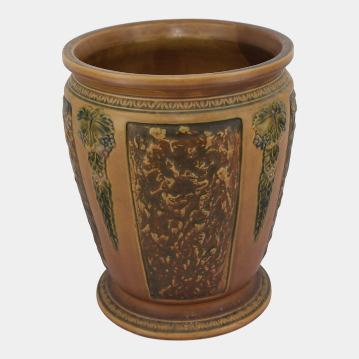 Roseville Florentine I Brown 1924 Art Pottery Ceramic Sand Jar 764-14