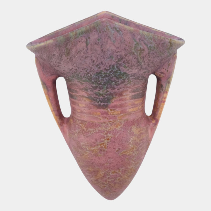 Roseville Carnelian II Red 1926 Arts And Crafts Pottery Wall Pocket 1253-8