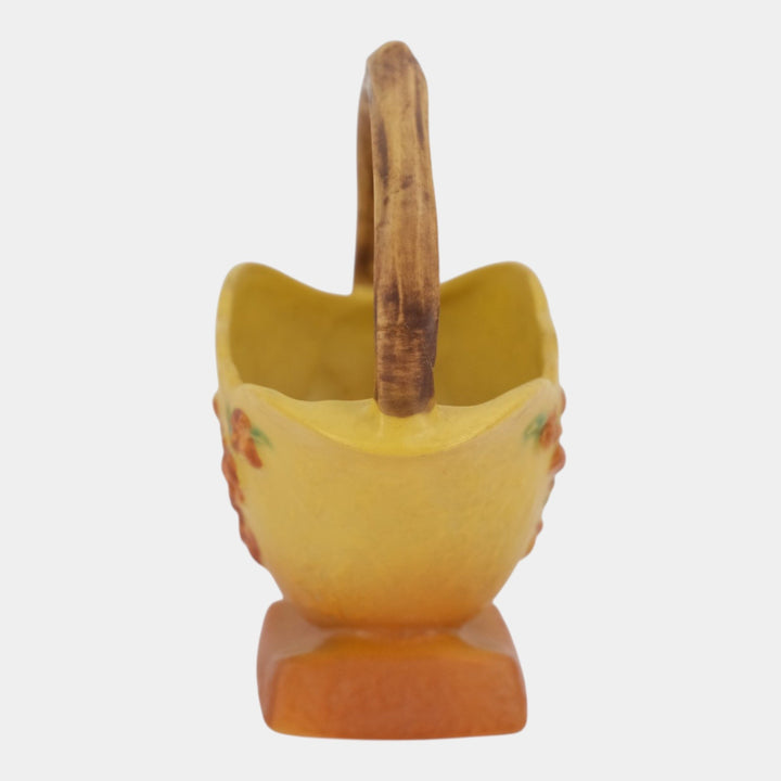 Roseville Bittersweet Yellow 1951 Mid Century Modern Pottery Basket 808-6