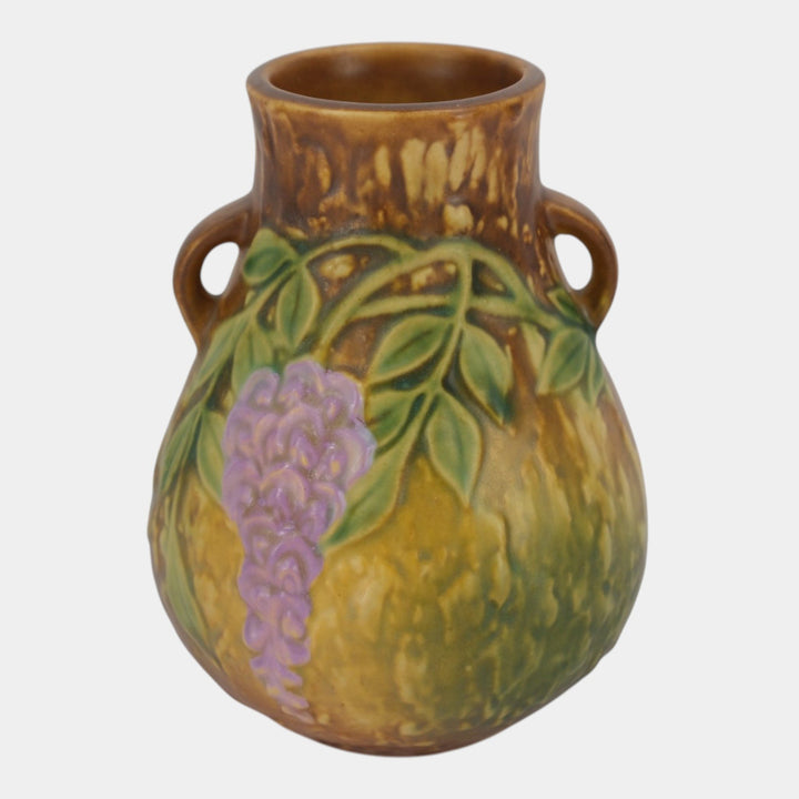 Roseville Wisteria Tan 1933 Vintage Arts And Crafts Pottery Ceramic Vase 631-6