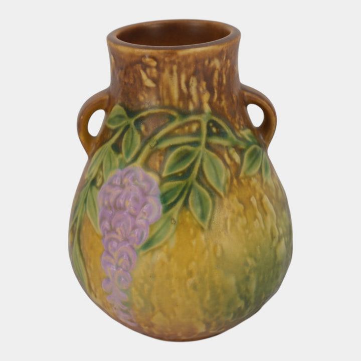 Roseville Wisteria Tan 1933 Vintage Arts And Crafts Pottery Ceramic Vase 631-6