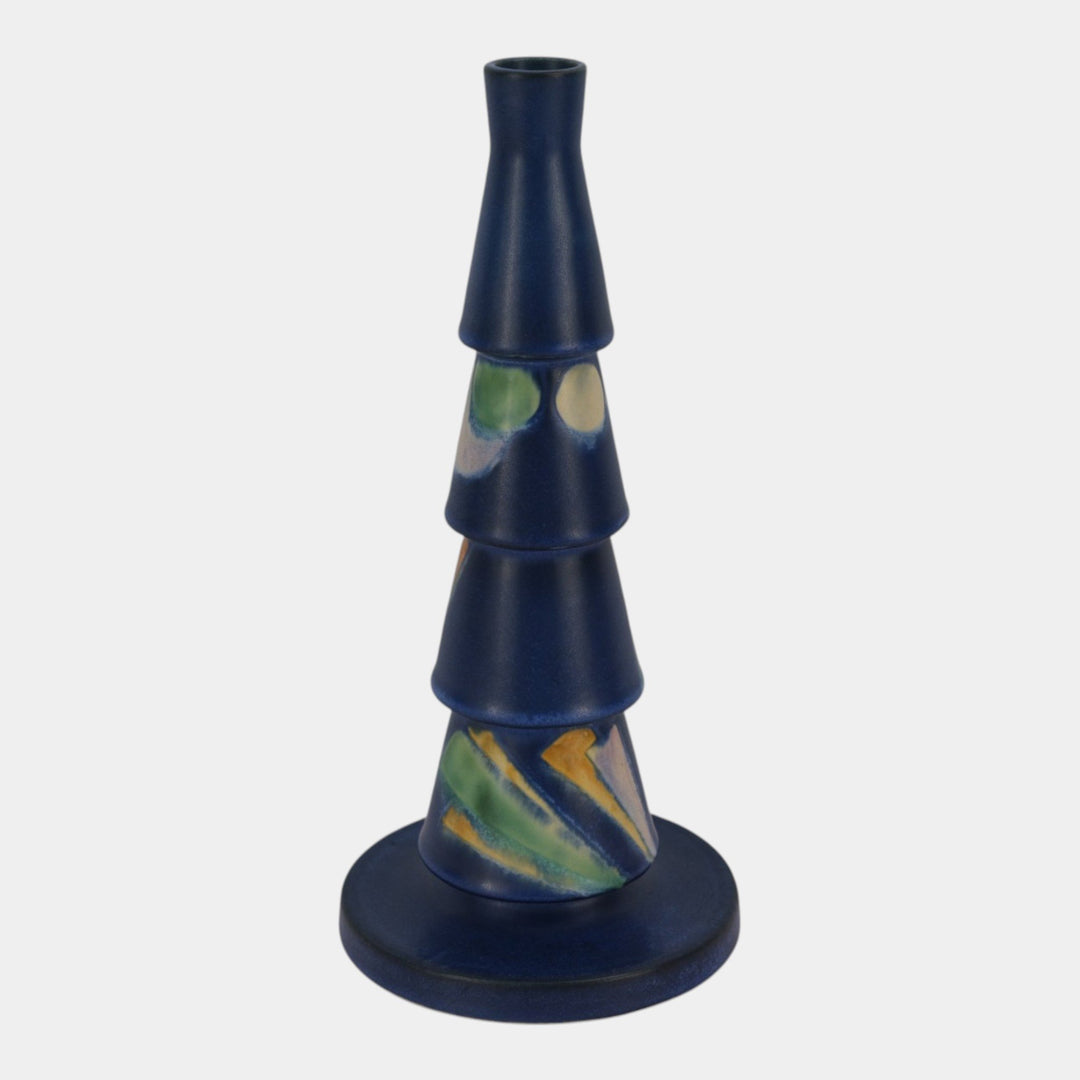Roseville Futura Blue 1928 Vintage Art Deco Pottery Christmas Tree Vase 390-10