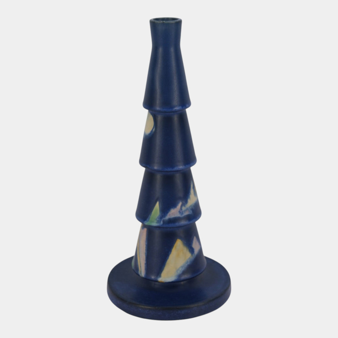 Roseville Futura Blue 1928 Vintage Art Deco Pottery Christmas Tree Vase 390-10