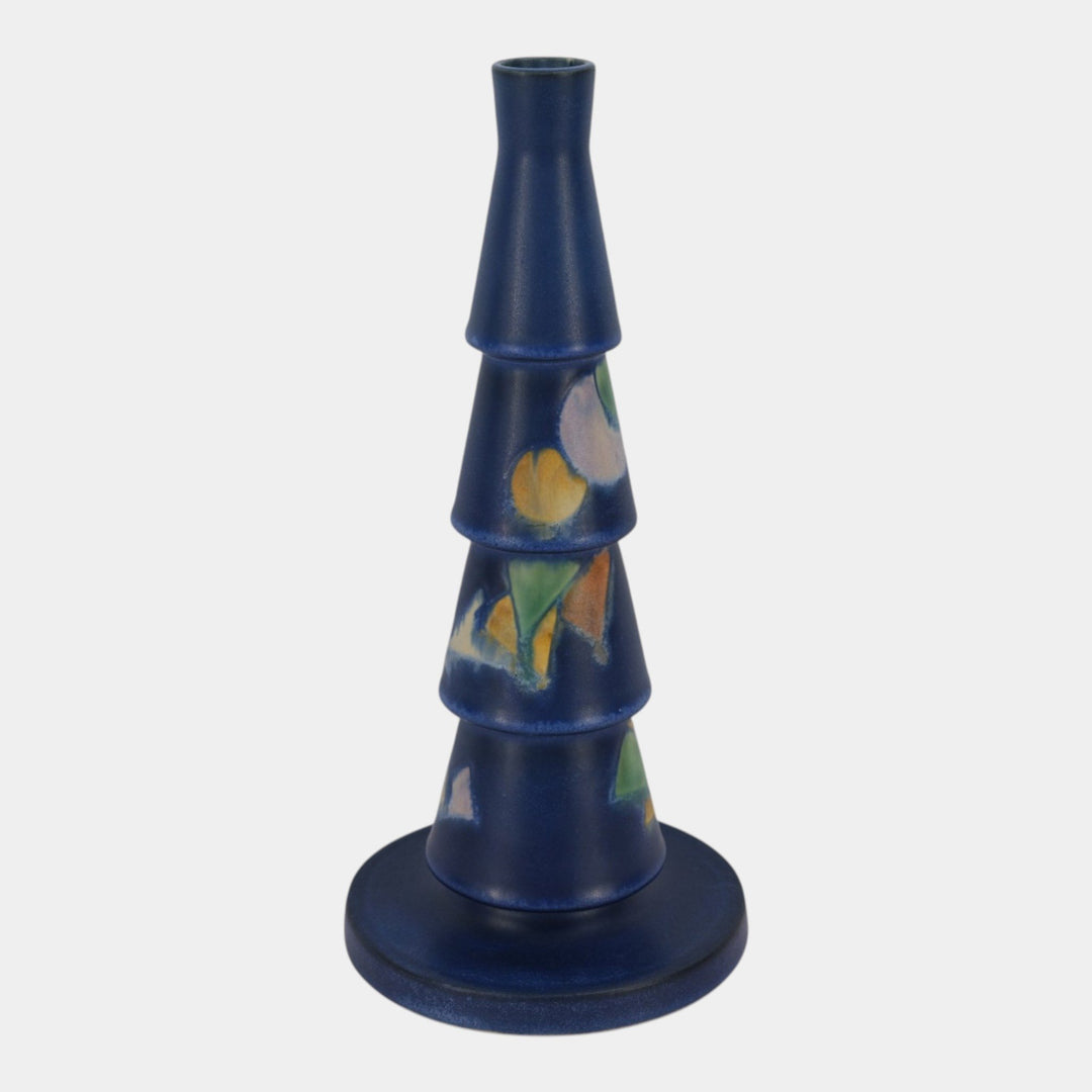 Roseville Futura Blue 1928 Vintage Art Deco Pottery Christmas Tree Vase 390-10