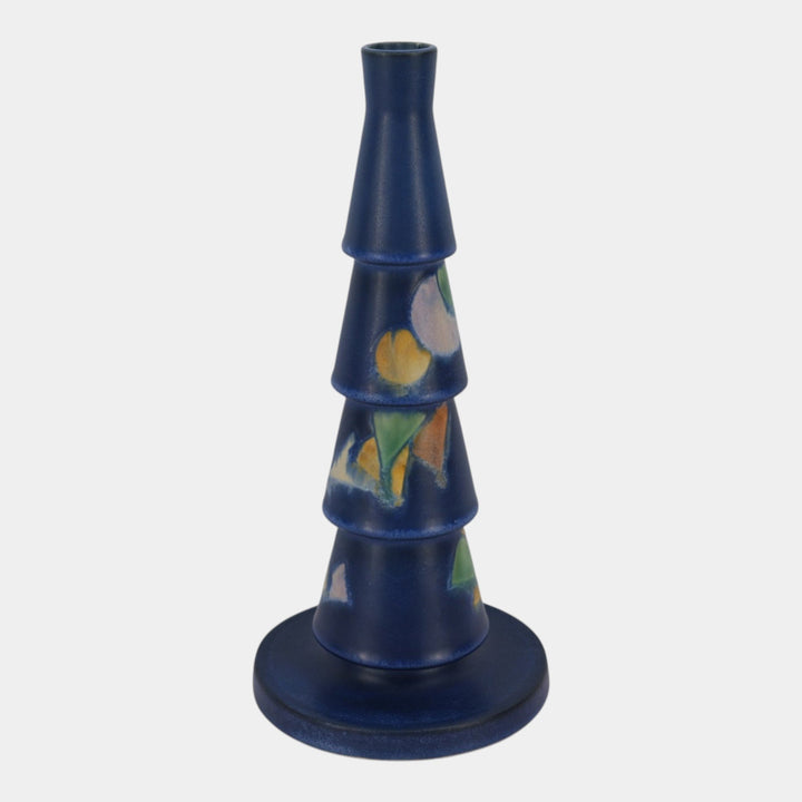 Roseville Futura Blue 1928 Vintage Art Deco Pottery Christmas Tree Vase 390-10