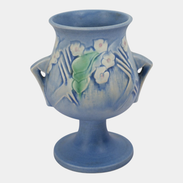 Roseville Clemana Blue 1936 Vintage Art Deco Pottery Ceramic Vase 122-7
