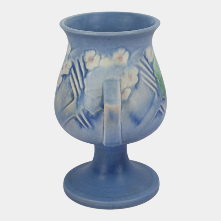 Roseville Clemana Blue 1936 Vintage Art Deco Pottery Ceramic Vase 122-7