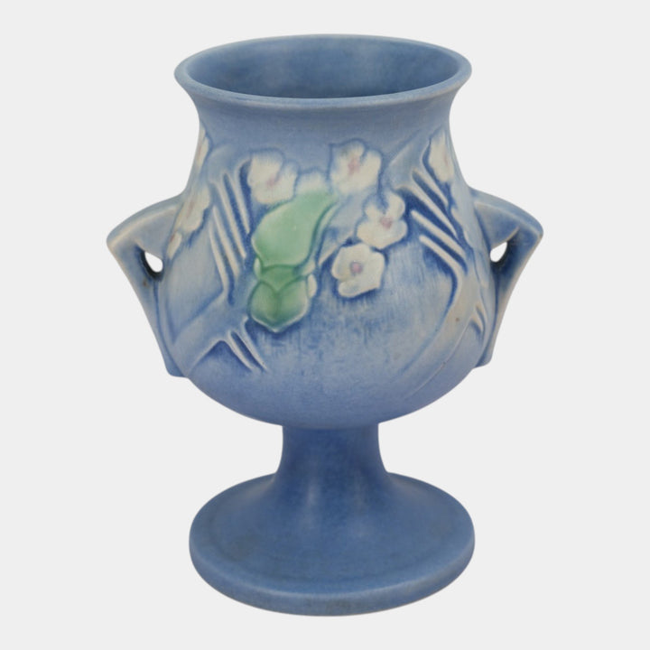 Roseville Clemana Blue 1936 Vintage Art Deco Pottery Ceramic Vase 122-7