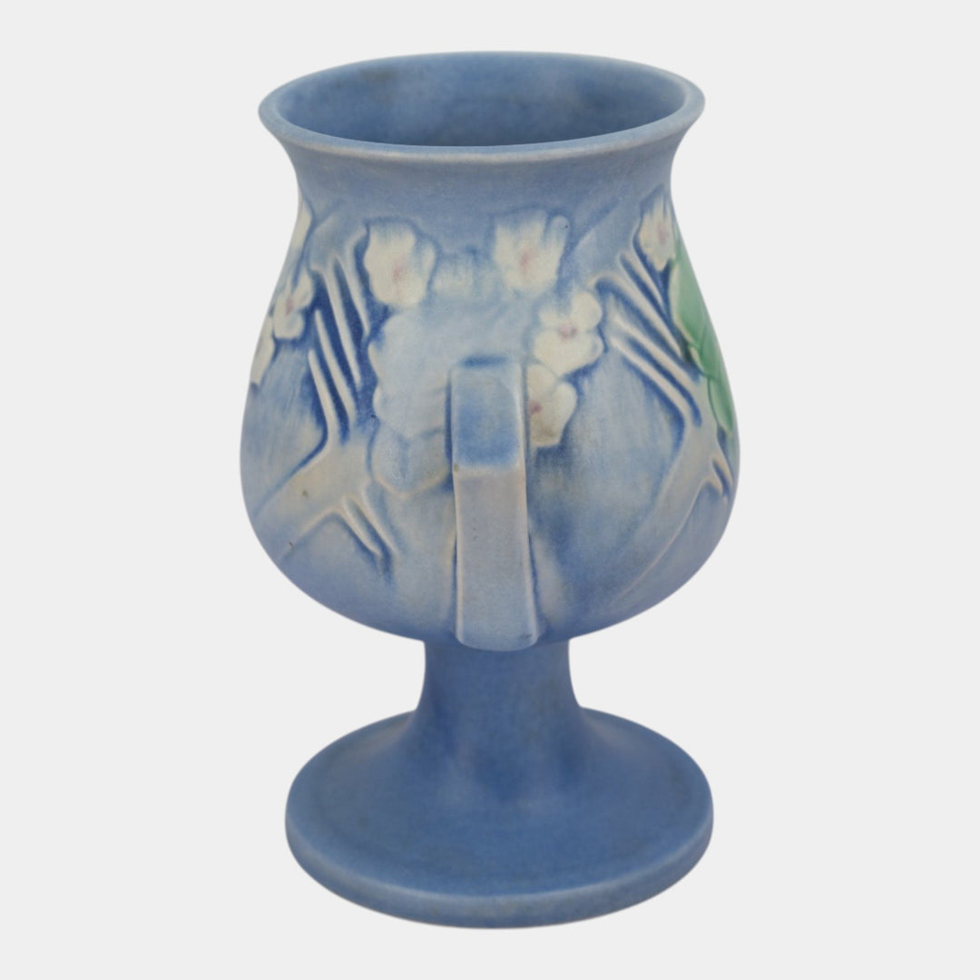 Roseville Clemana Blue 1936 Vintage Art Deco Pottery Ceramic Vase 122-7