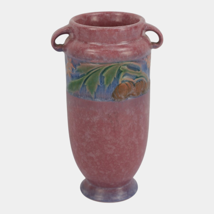 Roseville Baneda Pink 1932 Vintage Arts And Crafts Pottery Flower Vase 590-7