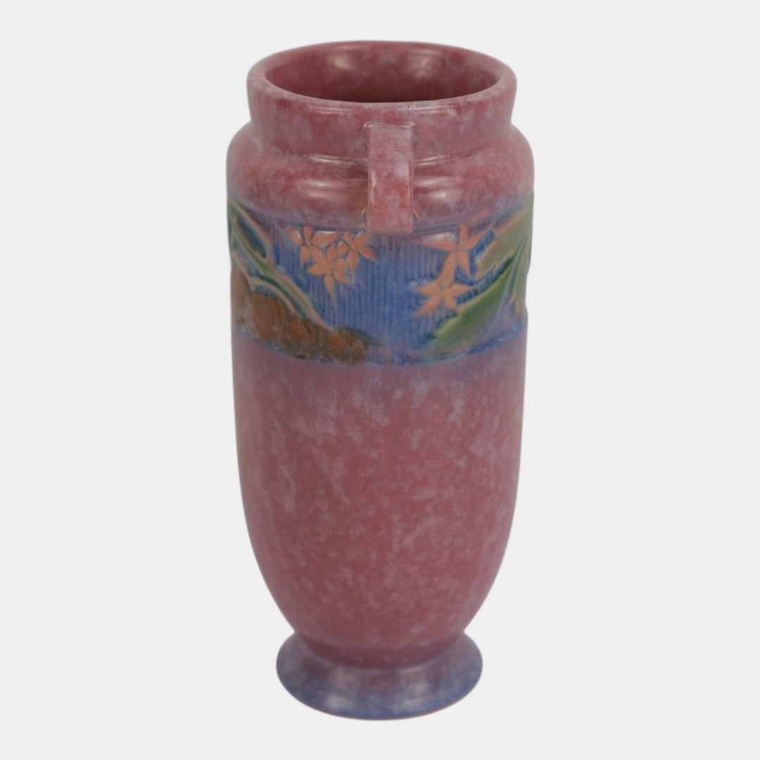 Roseville Baneda Pink 1932 Vintage Arts And Crafts Pottery Flower Vase 590-7