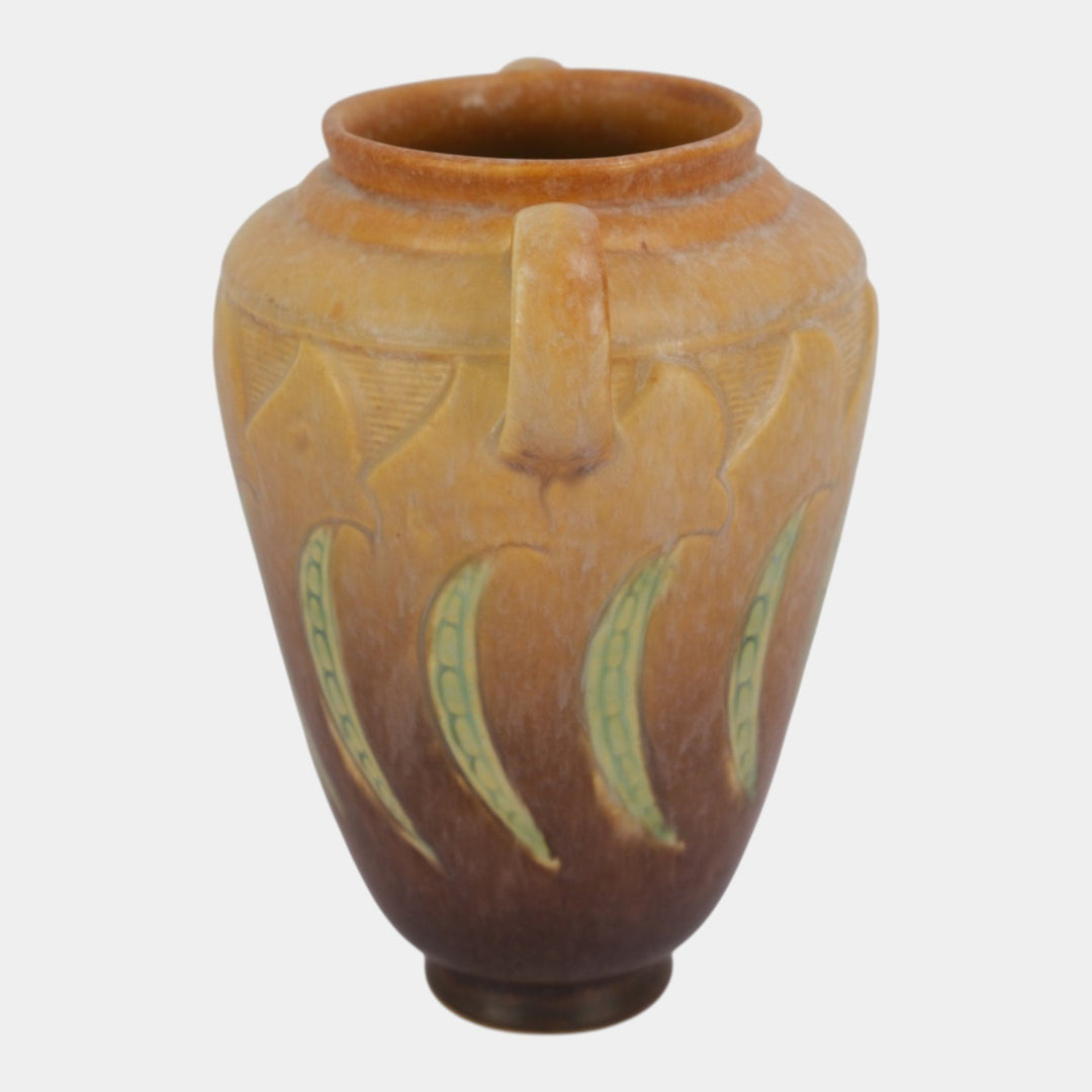 Roseville Falline Brown 1933 Vintage Arts And Crafts Pottery Ceramic Vase 649-8